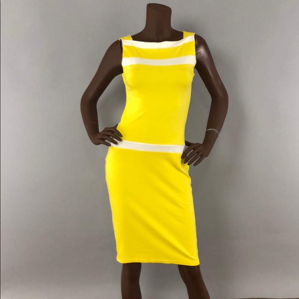 Retro yellow and white dress NWOT